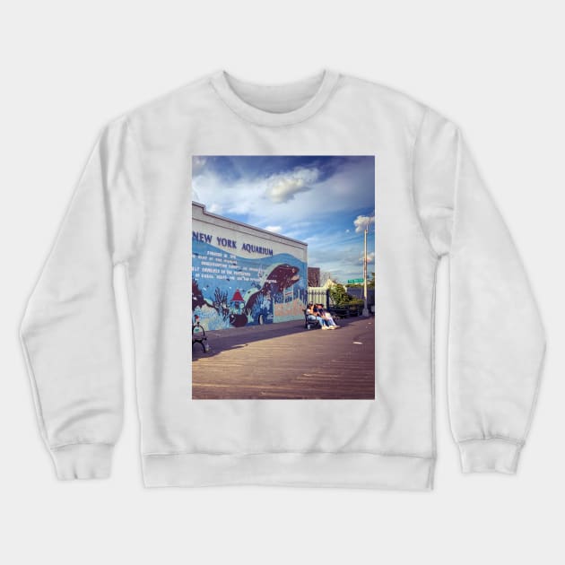 Coney Island Summer Boardwalk Brooklyn NYC Crewneck Sweatshirt by eleonoraingrid